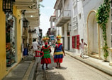 Las tradicionales calles coloniales de Cartagena.