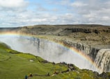 Vista panorámica de la cascada Dettifoss, al noreste de la isla.