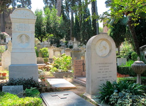 cementerio de los poetas en Roma