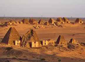 Las pirámides Nubias, al norte de Sudán.