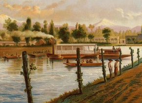 Los barcos de vapor del canal de la Viga retratados por Antonio García Cubas.