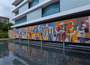 "La seguridad social", un mural del artista guatemalteco Carlos Mérida.