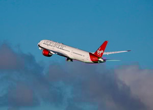 El vuelo estuvo a cargo de la aerolínea inglesa Virgin Atlantic.