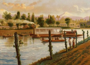 Los barcos de vapor del canal de la Viga retratados por Antonio García Cubas.